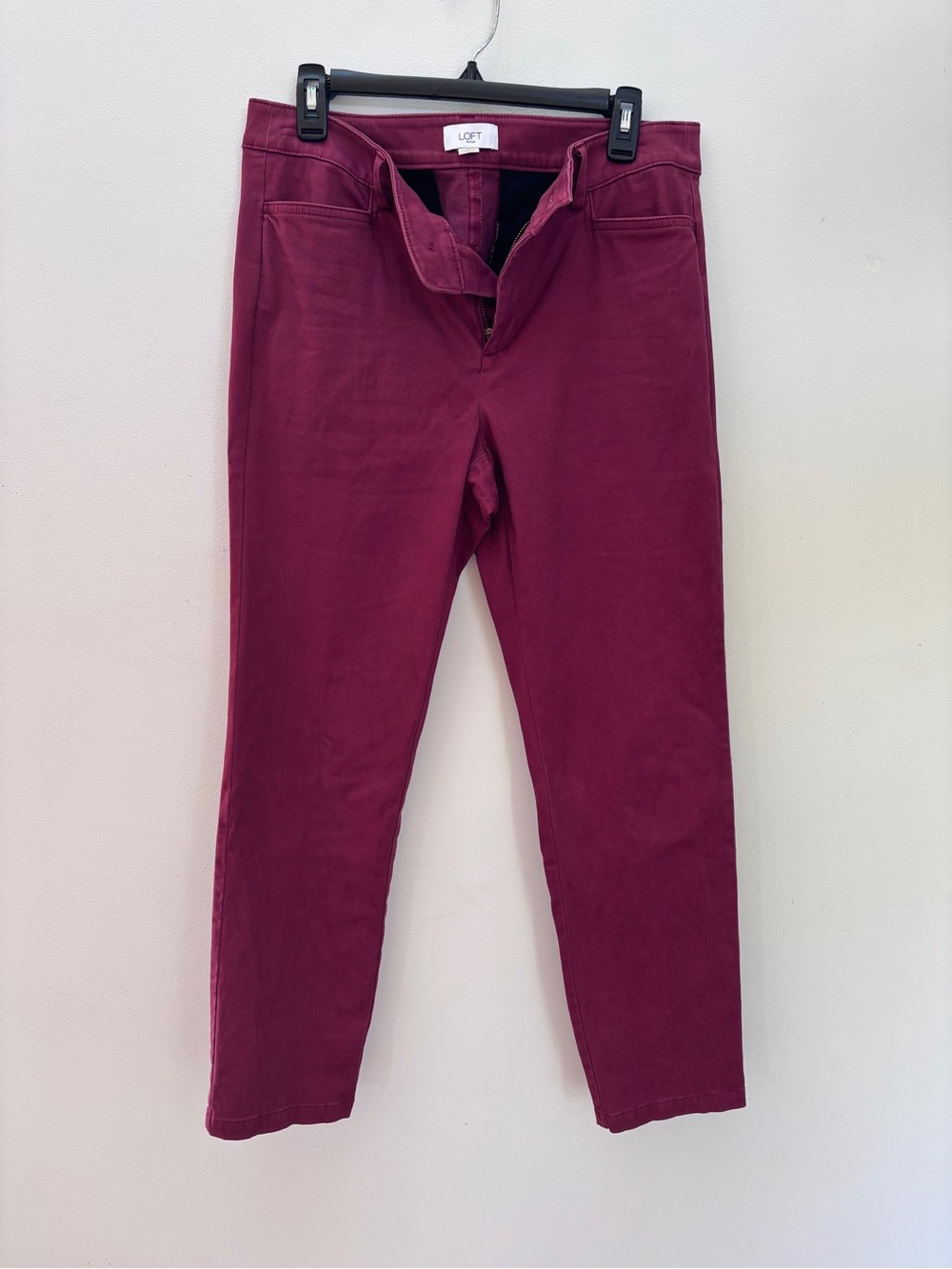 LOFT Men's Wine Straight-Leg Chinos